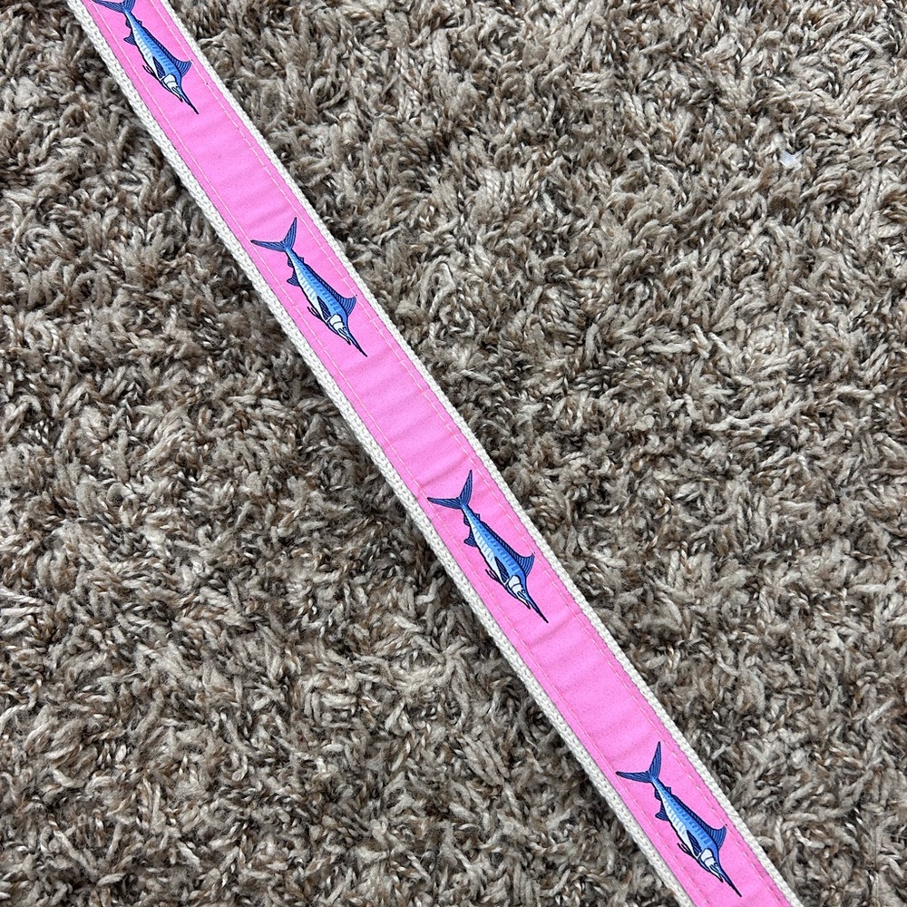 ZEP-PRO Leather Canvas Woven Ribbon Fishing Belt Marlin Pink - Picture 6 of 7